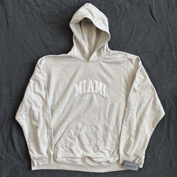 2022 Balenciaga Miami Cities Pullover Hoodie Sweatshirt Size 1 Small Off White - Picture 1 of 11